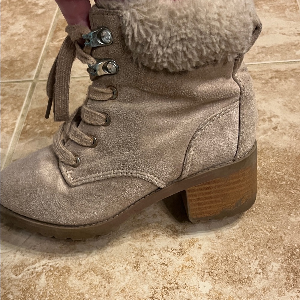 MIA Taupe Winter Boots with Faux Fur